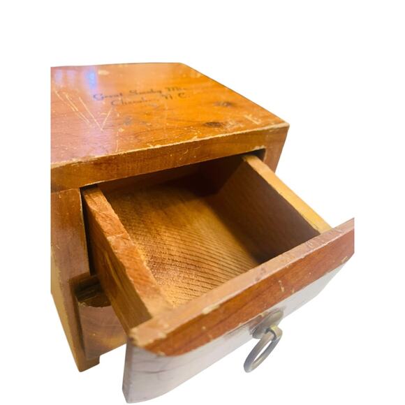 Small Trinket Jewelry Box Great Smoky Mts 2 Drawer 3.75 Inches High - Picture 3 of 6